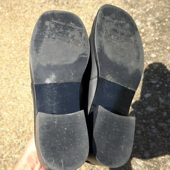 Korks Womens Black Theodore Loafers Floral Insole Square Shoes Ease Buckle 6.5M - Picture 2 of 9